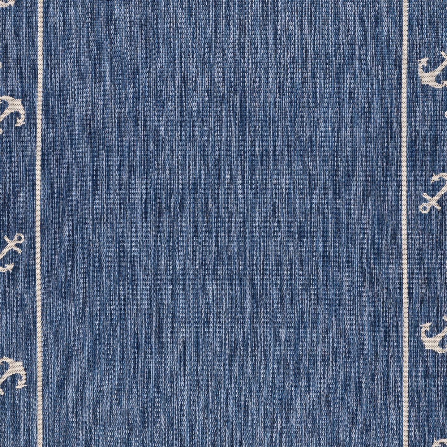Seaside-81872 Nautical Power-Loomed Navy/White Polypropylene Indoor/Outdoor Area Rug - LR Home