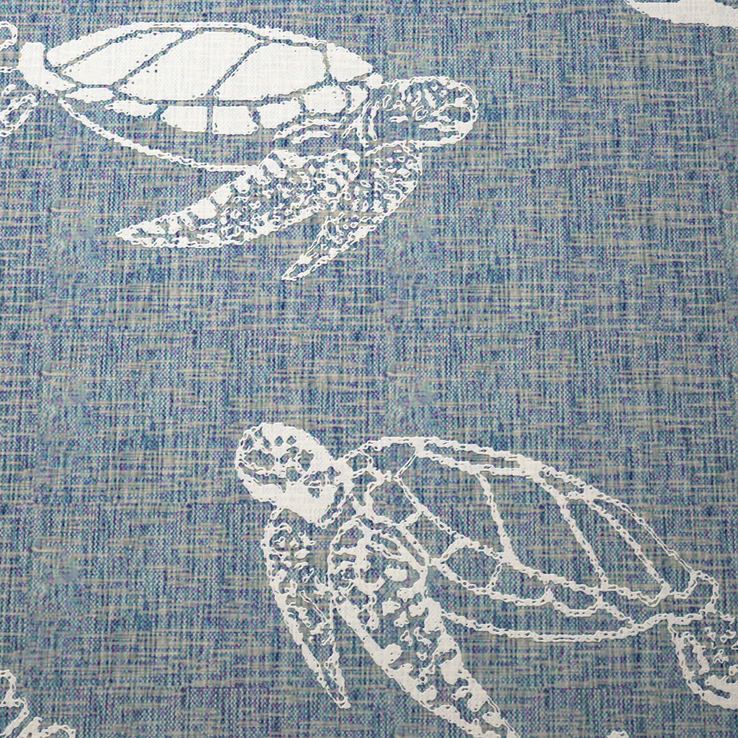 Seaside-81879 Nautical Power-Loomed Aqua/White Polypropylene Indoor/Outdoor Area Rug - LR Home