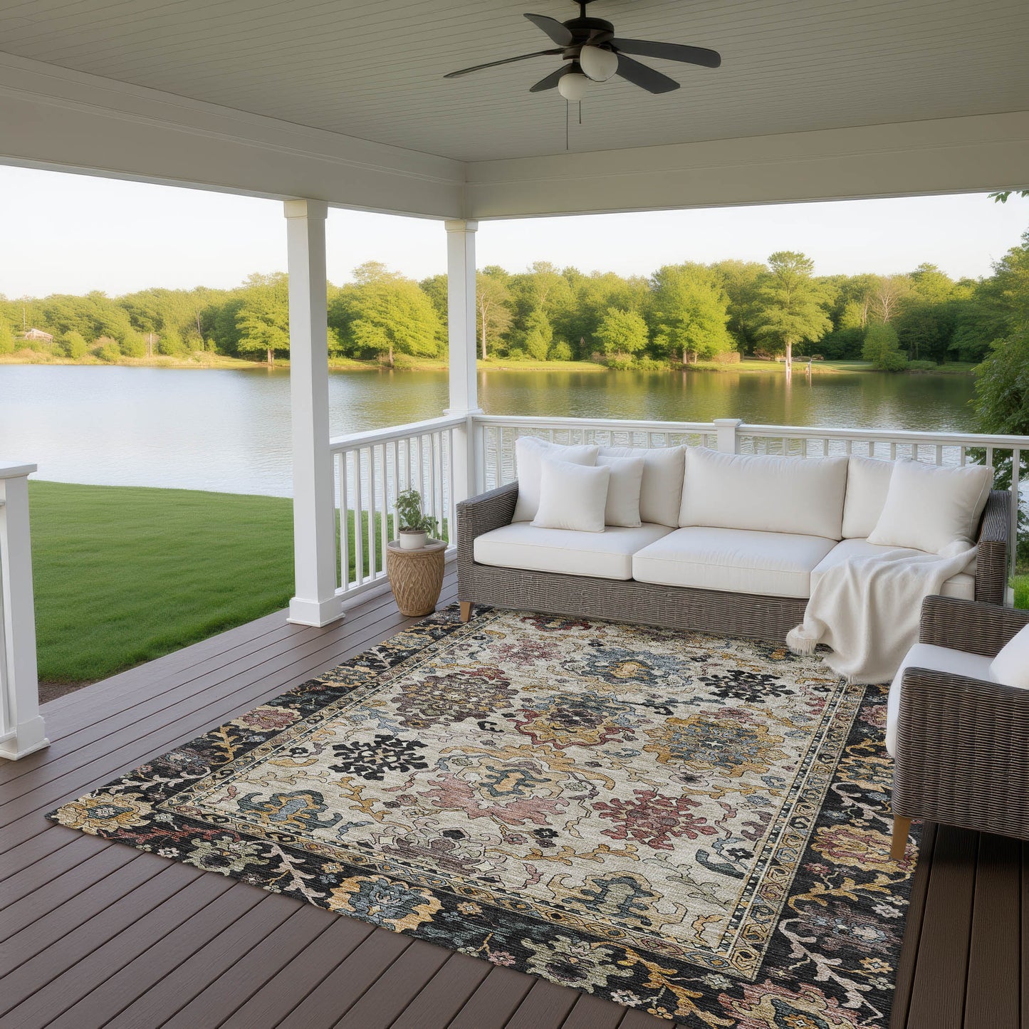 Machine Made Silk Road SR5 Black - Dalyn Rugs