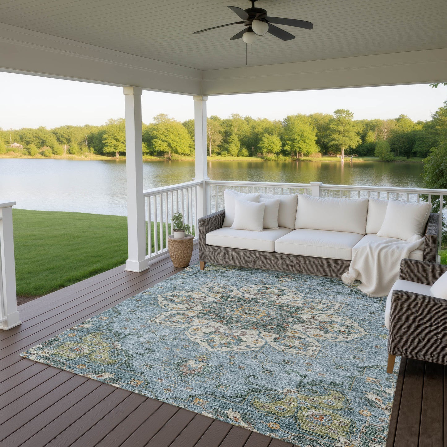 Machine Made Silk Road SR6 Aqua - Dalyn Rugs