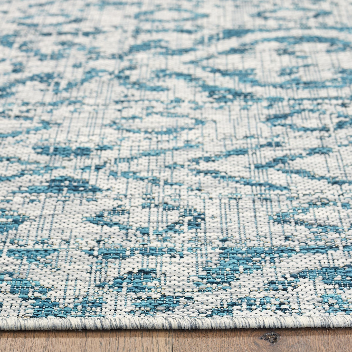 SUNSH-81242 Transitional/Casual Machine Made Blue/Gray Polypropylene Indoor/Outdoor Area Rugs - LR Home