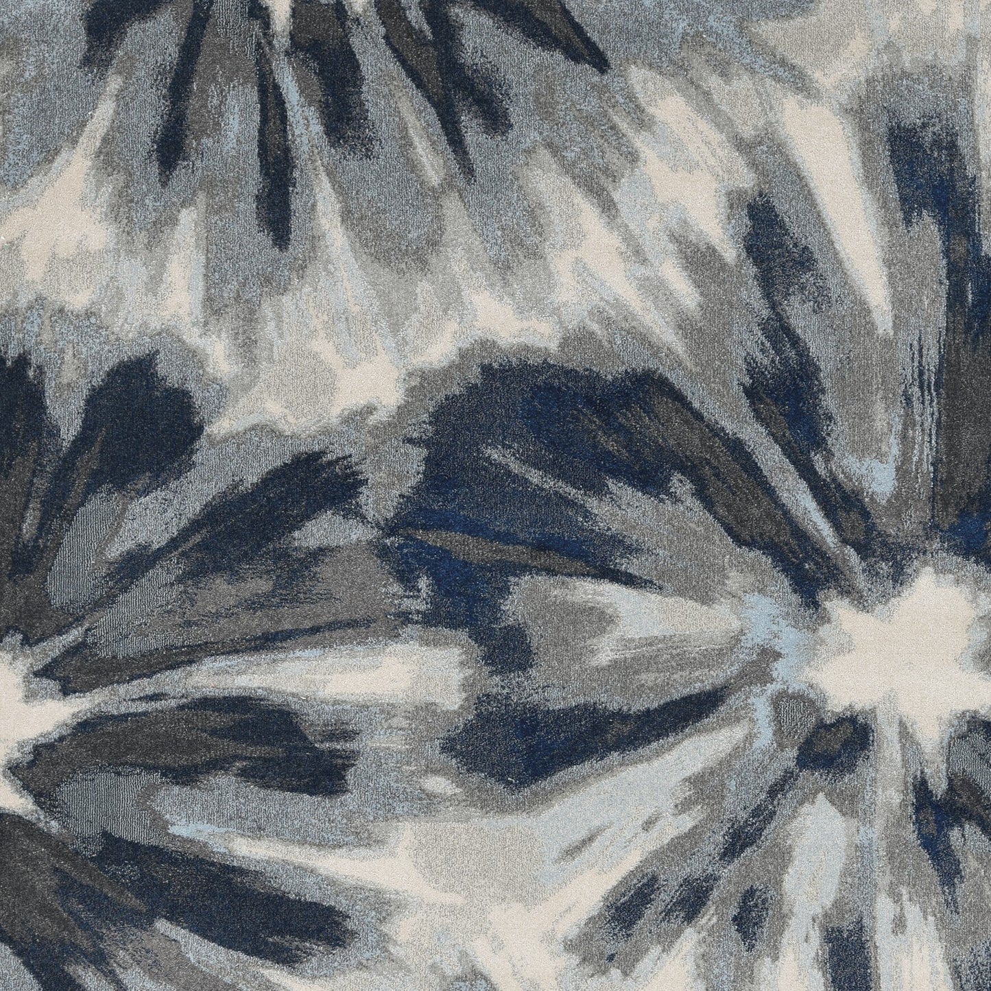 Stella 6265 Ivory Blue Splash Machine Woven Performance Area Rug - KAS