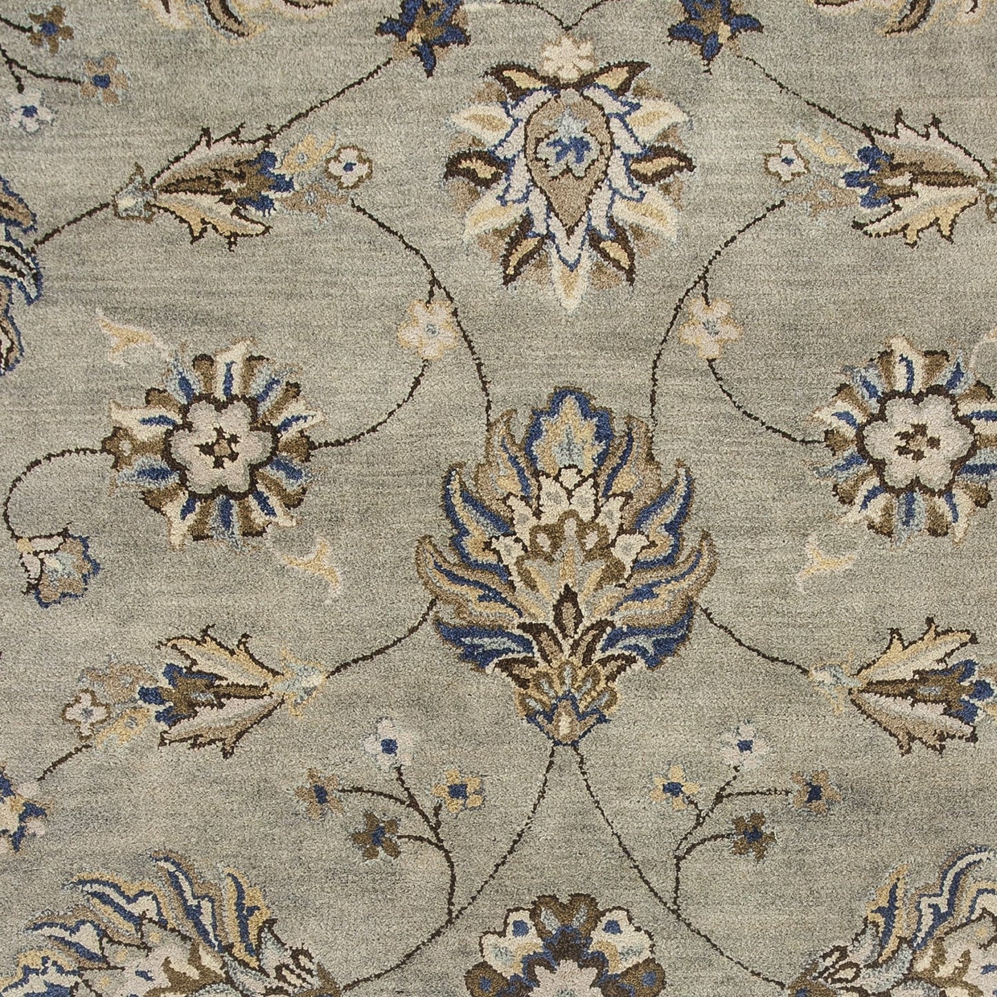 Syriana 6028 Grey Allover Kashia Hand Tufted Area Rug - KAS