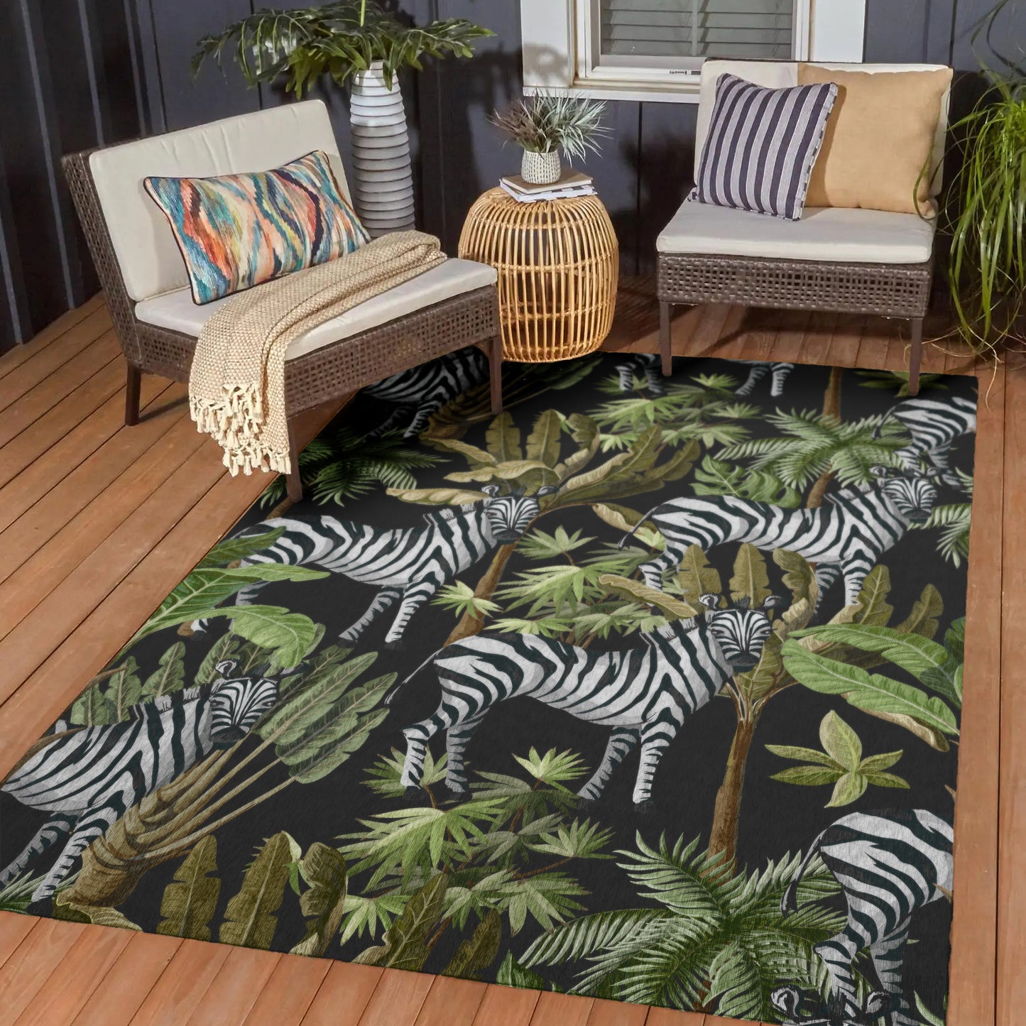 Machine Made Tropics TC13 Black - Dalyn Rugs