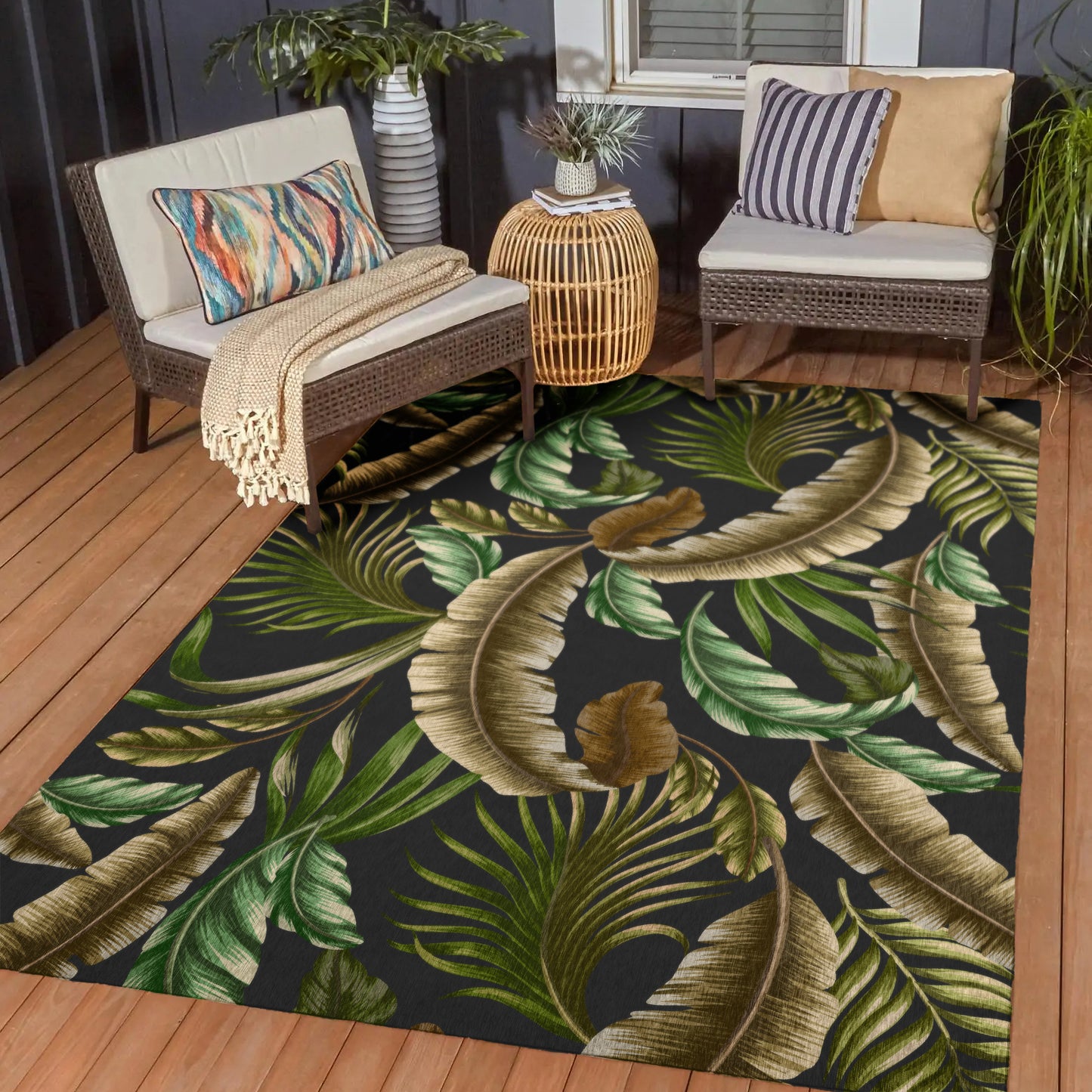 Machine Made Tropics TC1 Black - Dalyn Rugs