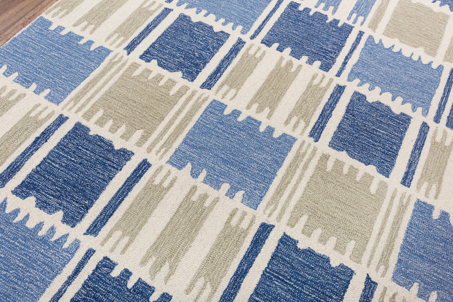 Tetra TET102 Blue Hand-Tufted Rug - Rizzy