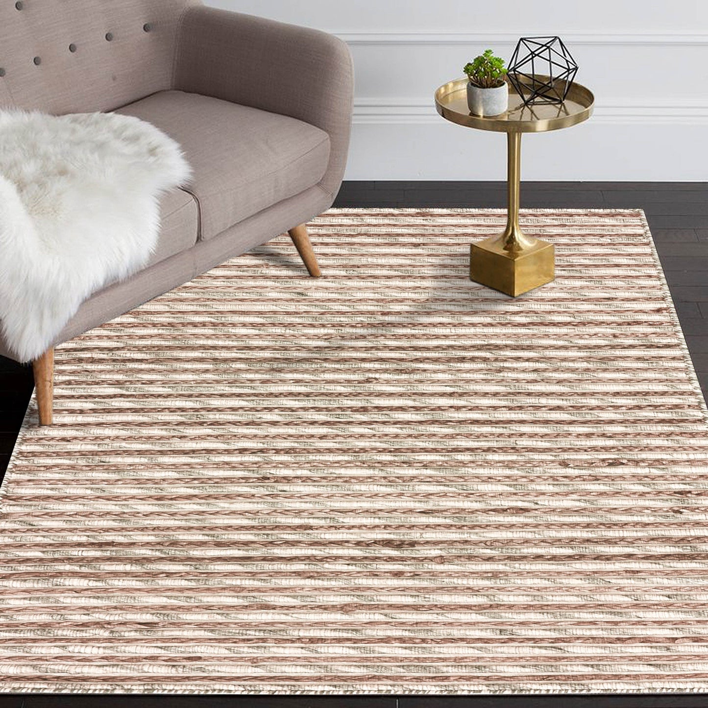 Topanga-81321 Coastal Handmade Silver Cotton Indoor Area Rug - LR Home