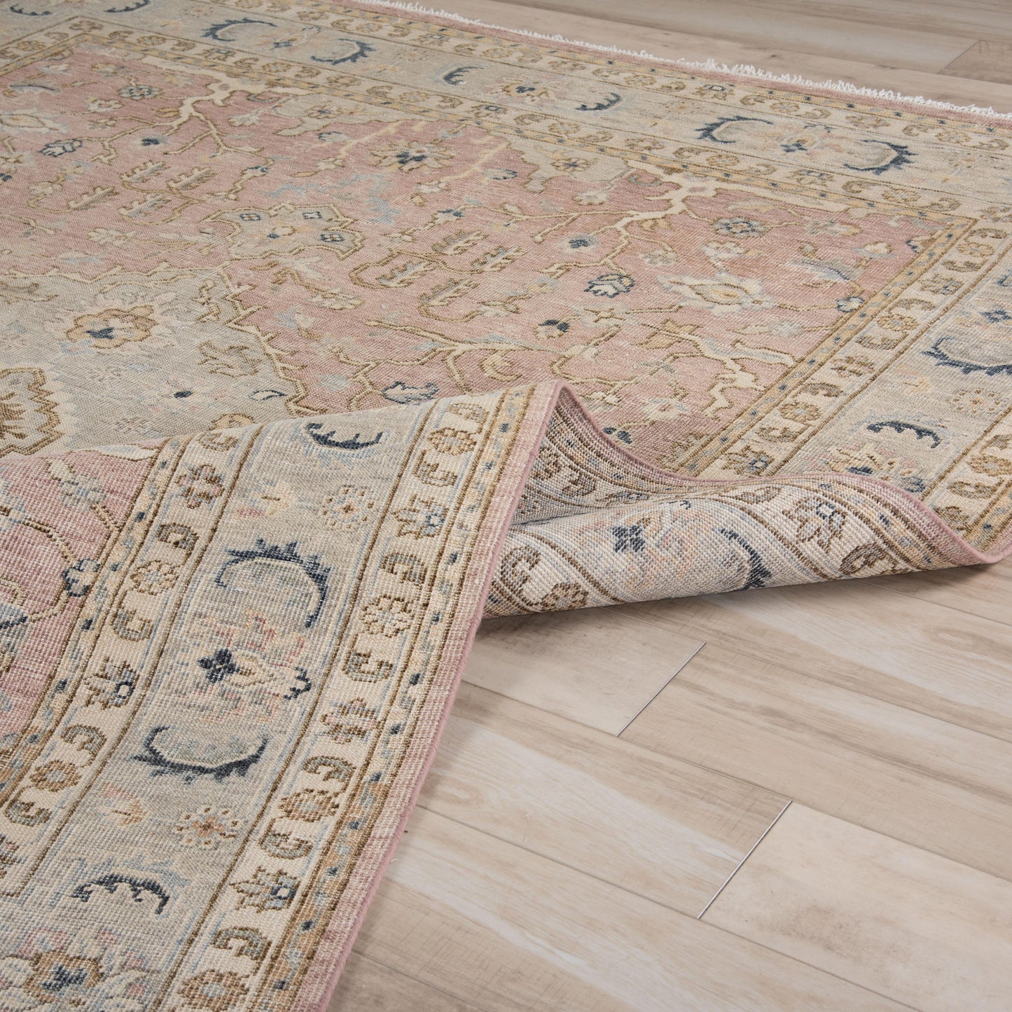 Tuscany TUS711 Dusty Rose Hand Knotted Rug - Rizzy