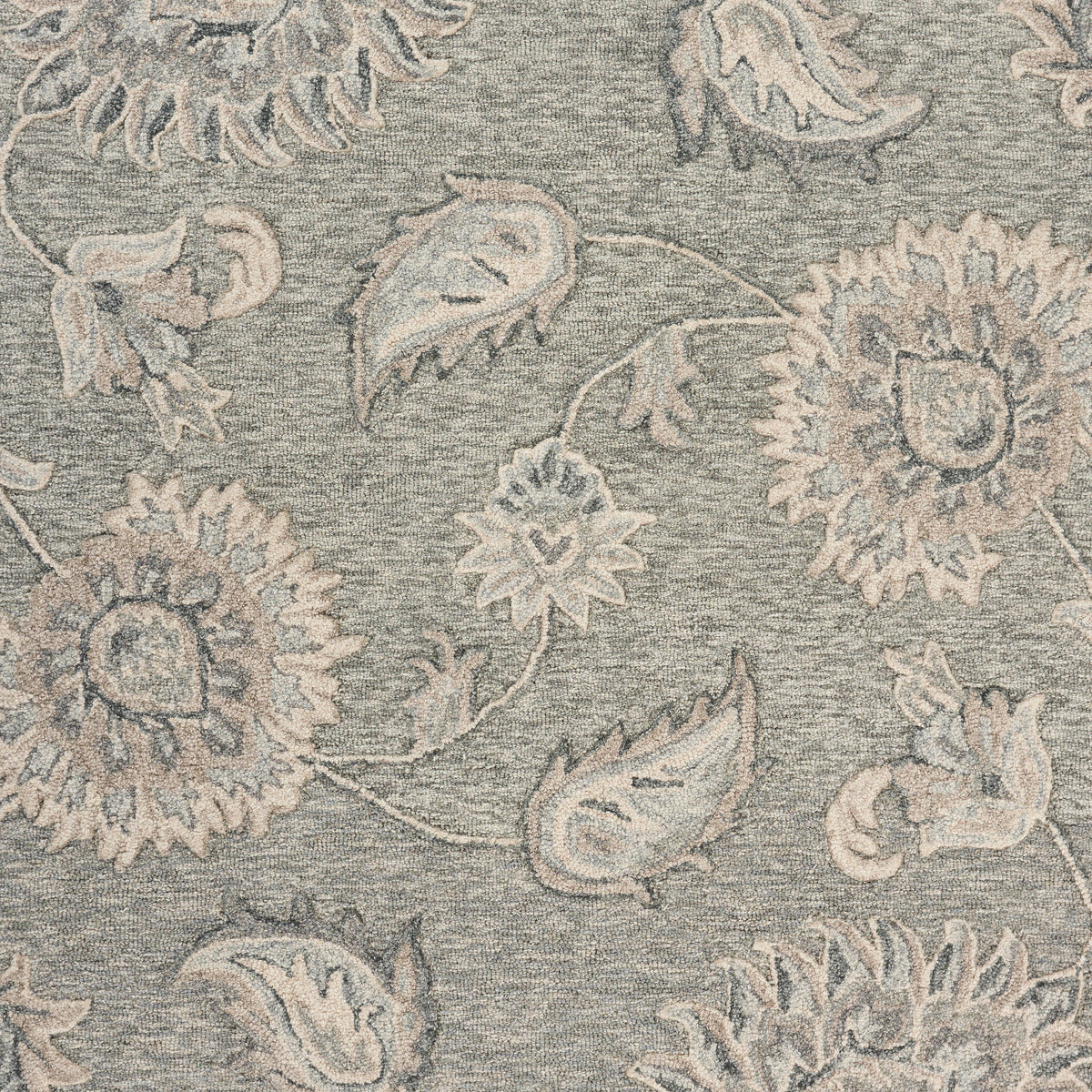 Light Gray Traditional Botanical Area Rug - color swatch