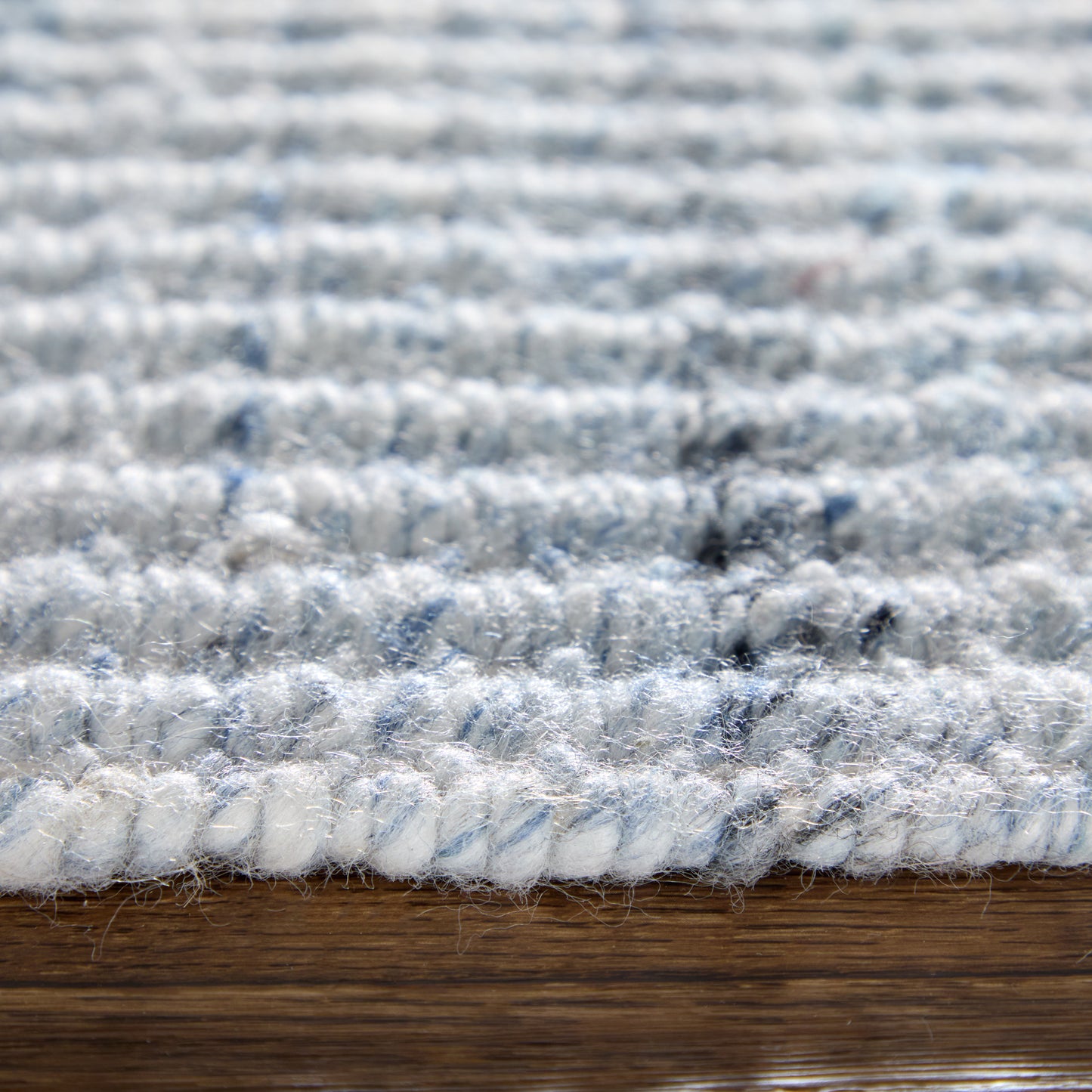 Limerick Modern/Casual Solid/Stripes Blue/White - Feizy Rug