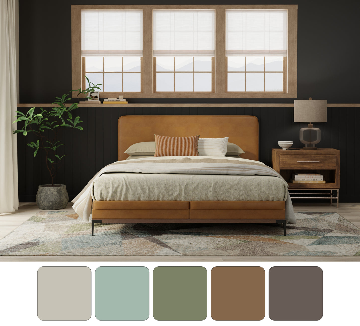 Eden Modern/Bohemian & Eclectic/Casual Color Block/Geometric/Abstract Ivory/Blue/Green - Feizy Rug
