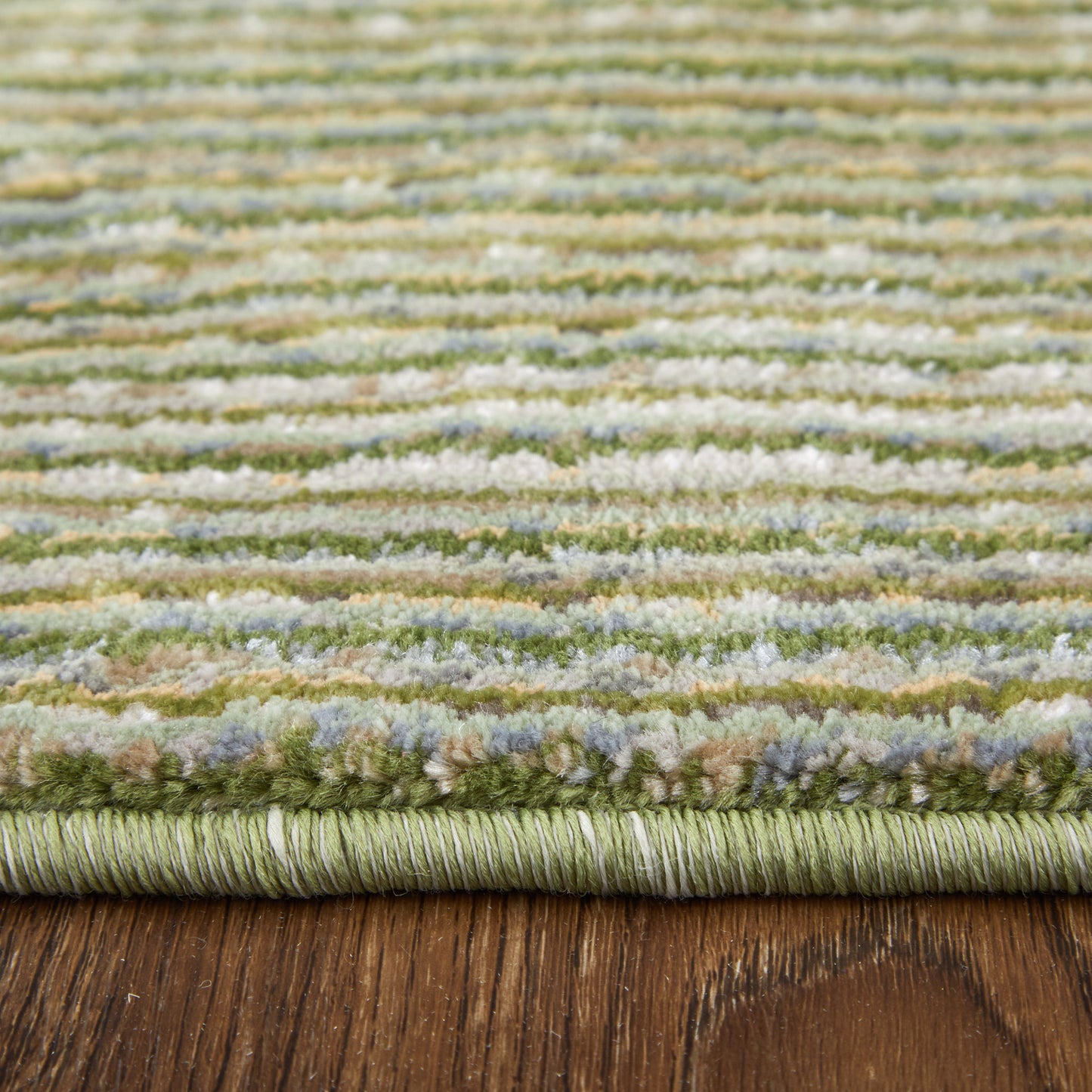 Deja Modern/Casual Solid Green/Tan - Feizy Rug