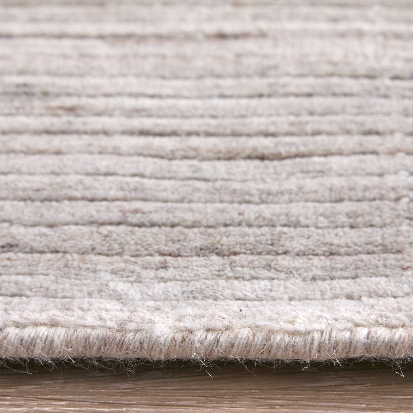Lakewood Modern/Casual Solid/Distressed/Stripes Ivory/Tan - Feizy Rug