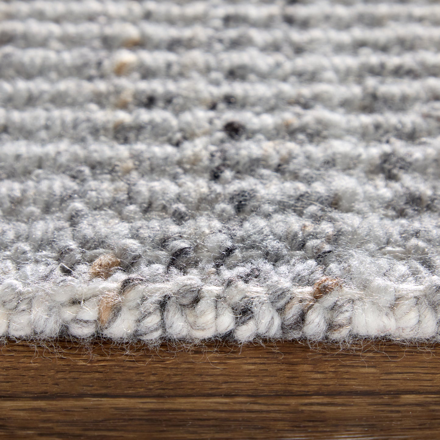 Limerick Modern/Casual Solid/Stripes Gray/White - Feizy Rug