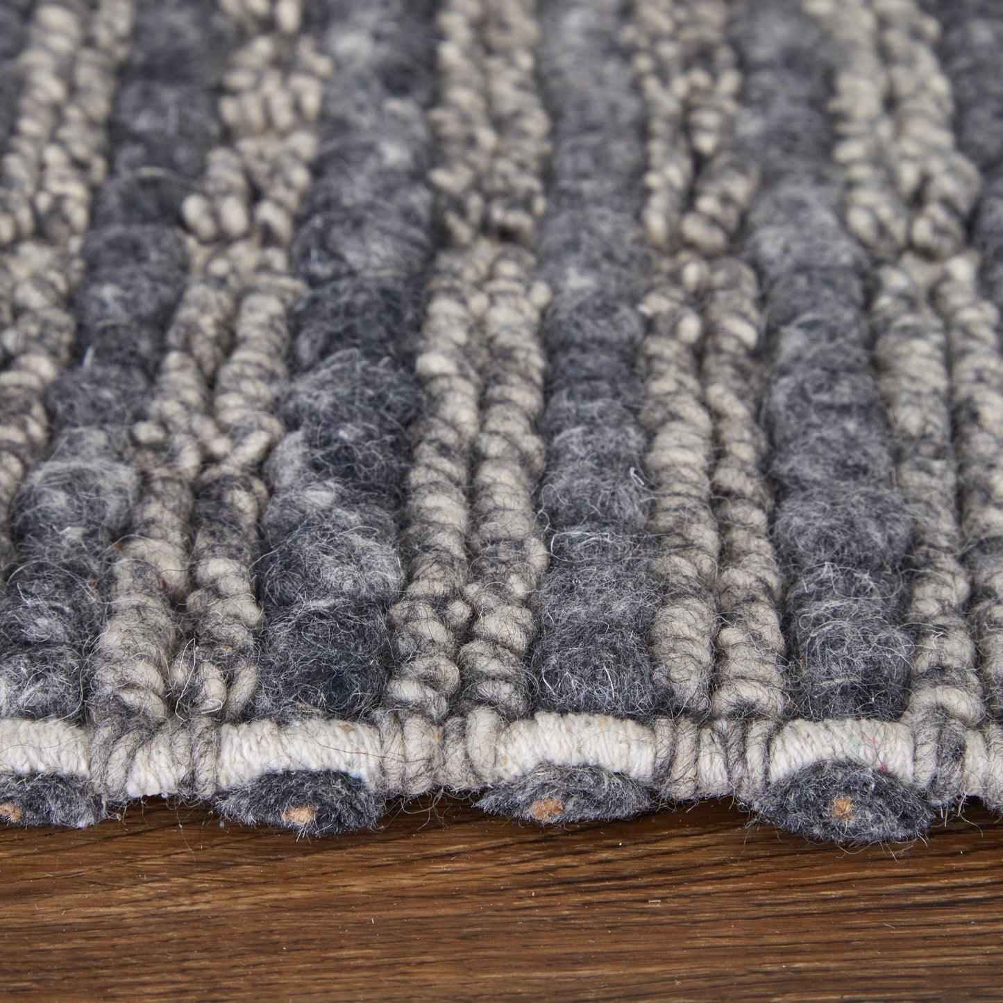 Herrick Modern/Casual Solid/Stripes Gray - Feizy Rug