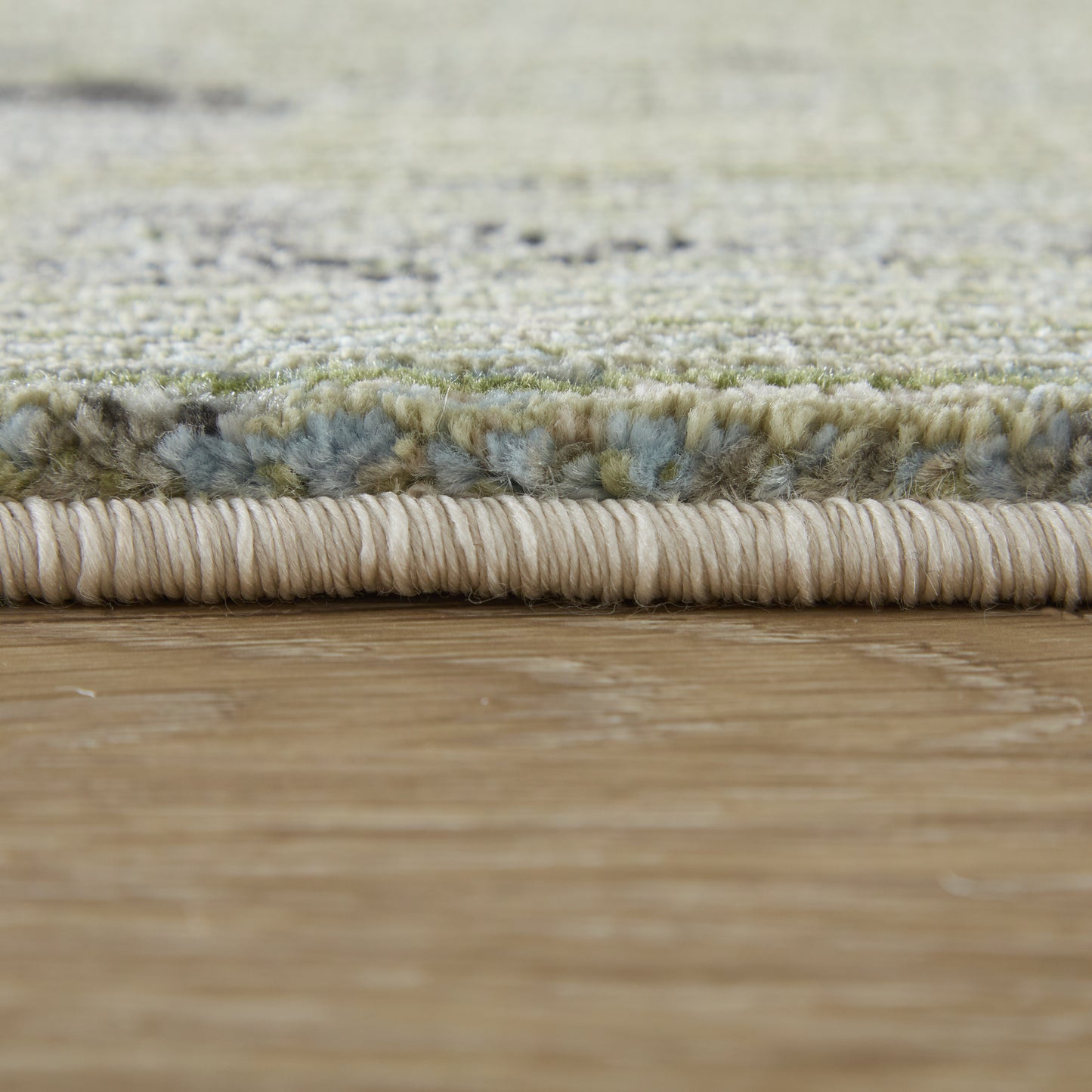 Sonora Modern/Industrial Abstract/Watercolor/Distressed Green/Ivory/Tan - Feizy Rug