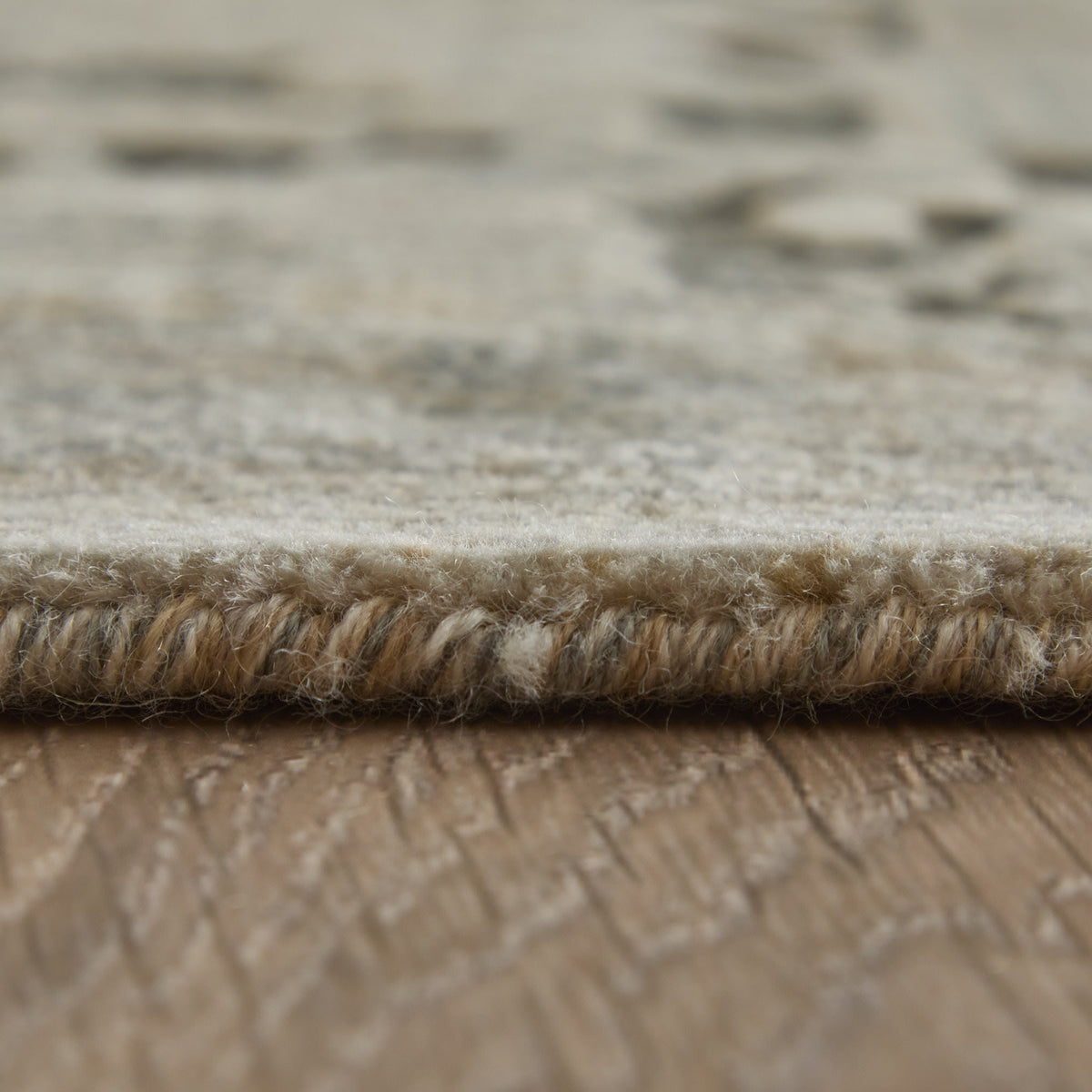 Jaxson Traditional/Vintage Floral & Botanical/Bordered/Distressed Gray/Gold/Tan - Feizy Rug