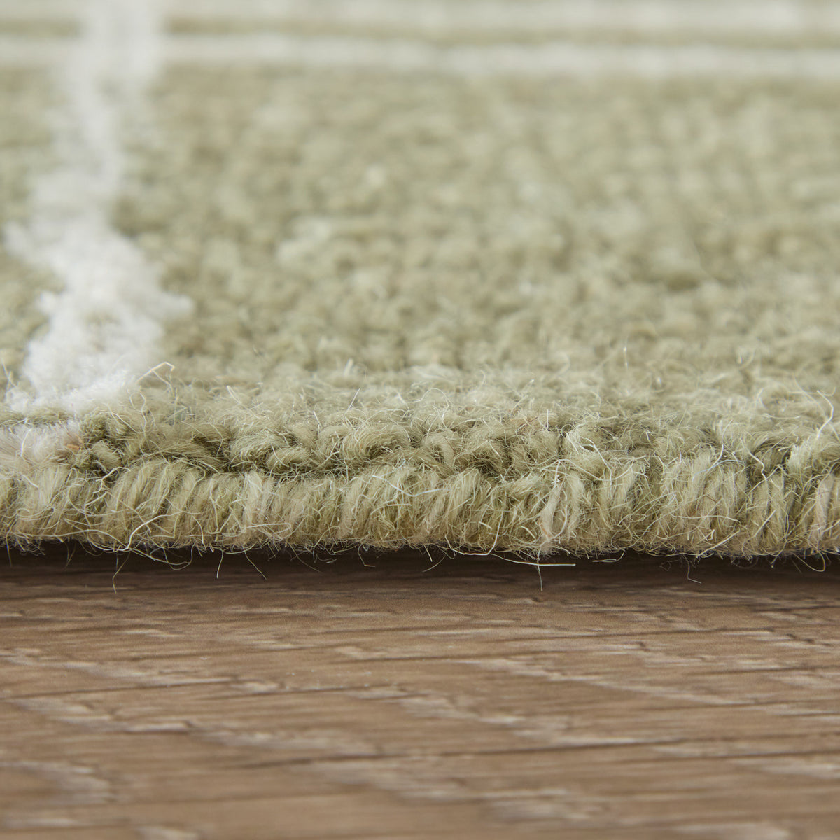Winston Modern Plaid/Stripes Green/Ivory - Feizy Rug