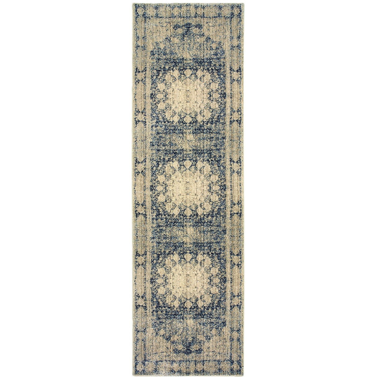 EMPIRE 4445S Ivory, Blue Rug - Oriental Weavers