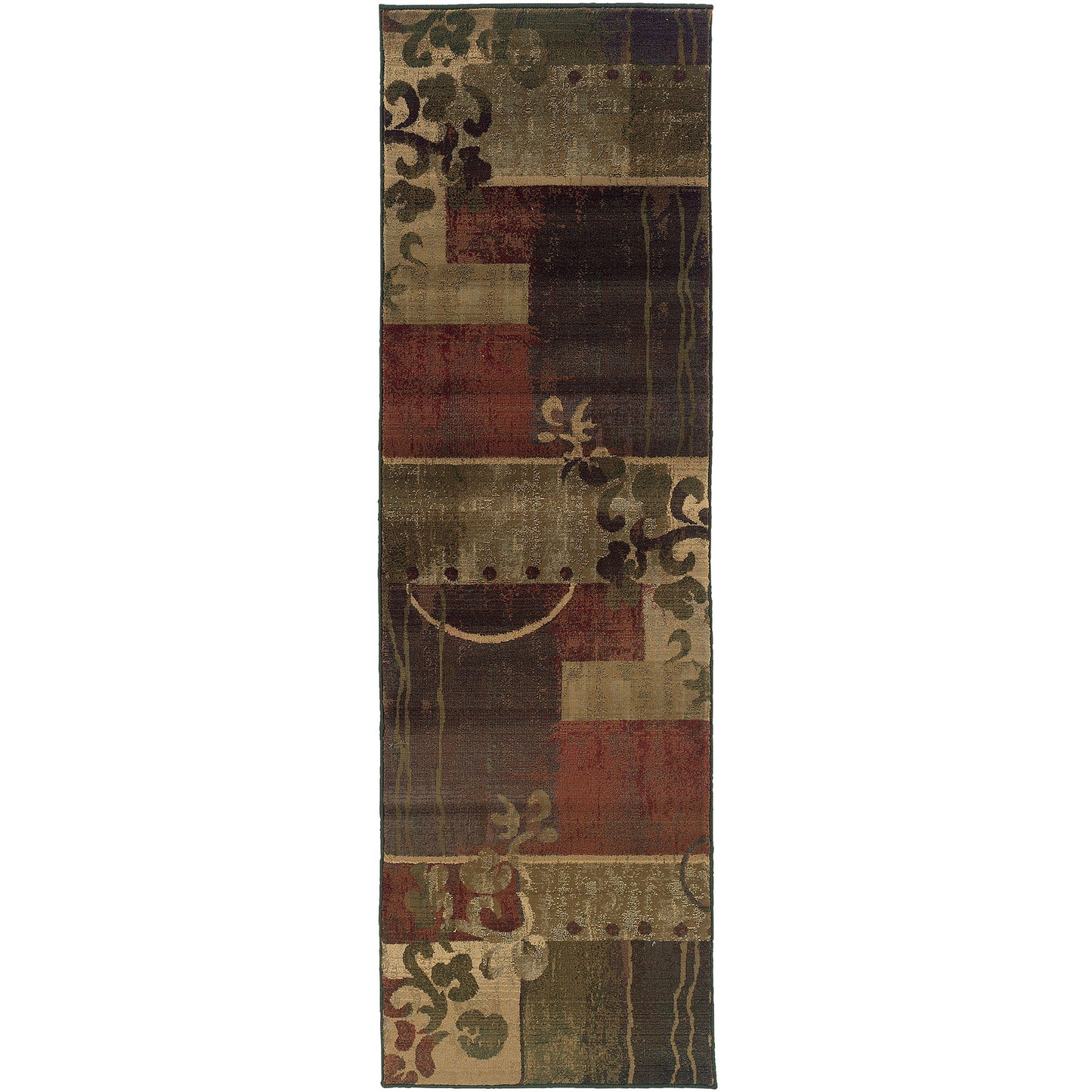 GENERATIONS 8007A Green, Red Rug - Oriental Weavers