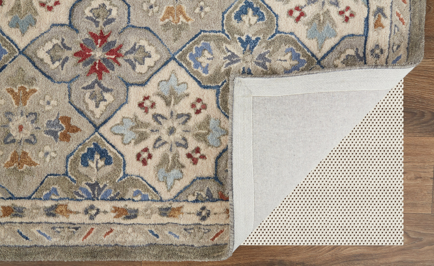 Rylan Transitional/Vintage/Bohemian & Eclectic Taupe/Ivory/Red Area Rug