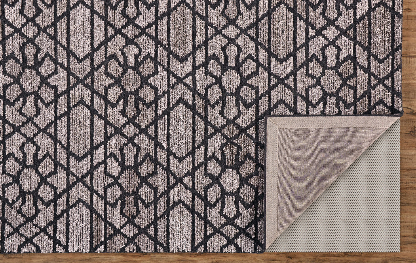 Asher Transitional/Scandinavian/Industrial Geometric/Floral & Botanical Taupe/Black/Gray - Feizy Rug
