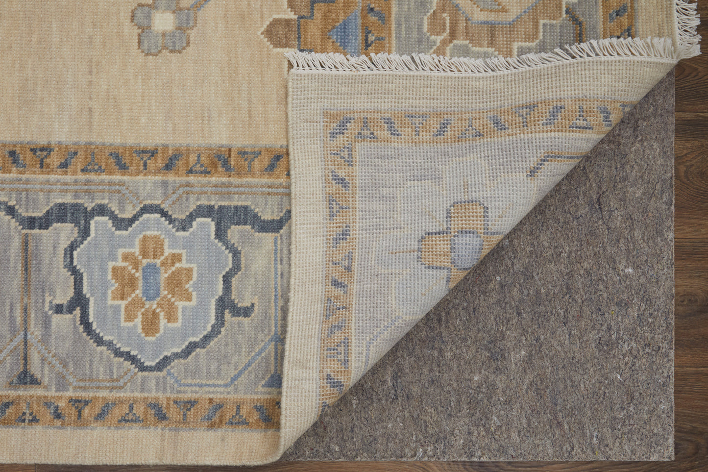 Karina Transitional/Bohemian & Eclectic/Craftsman Ivory/Blue/Tan Accent Rug