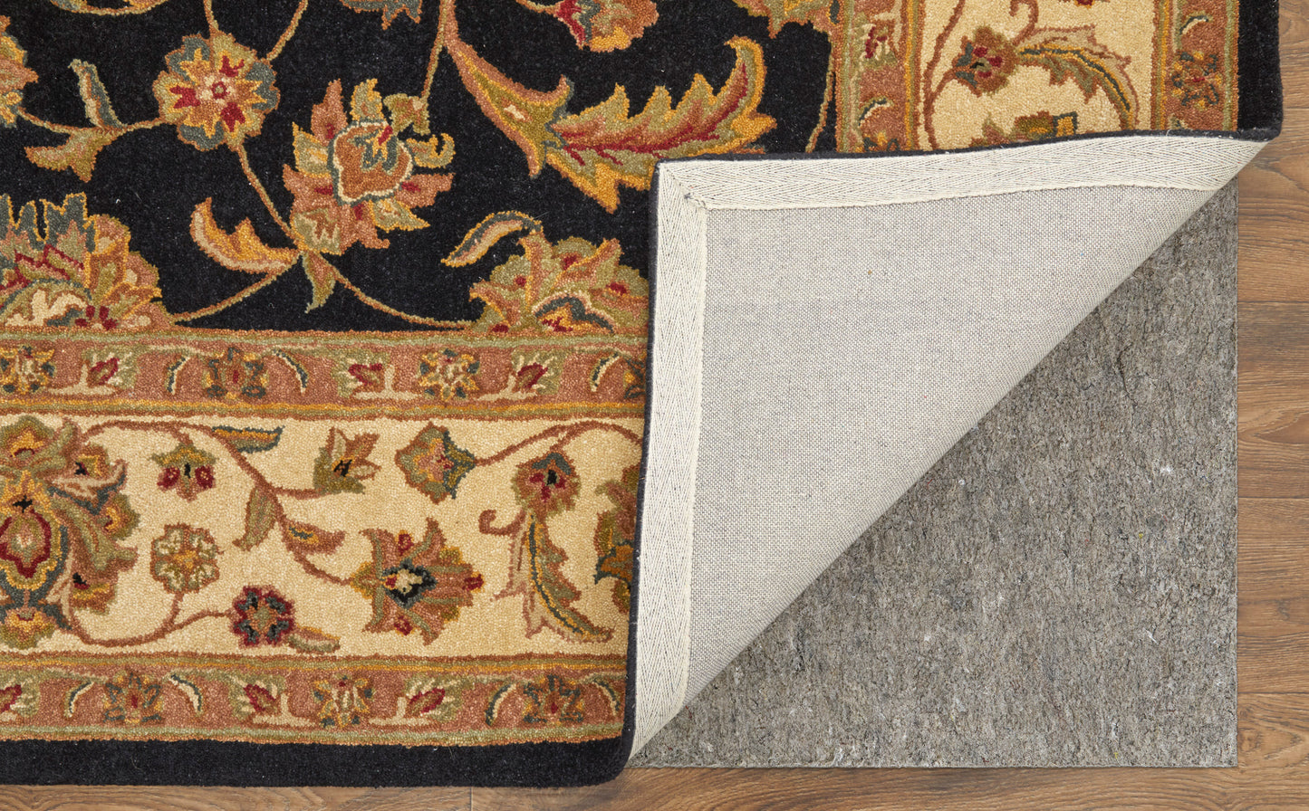 Wagner Traditional/Classic/Vintage Oriental/Persian/Bordered Black/Gold/Tan - Feizy Rug