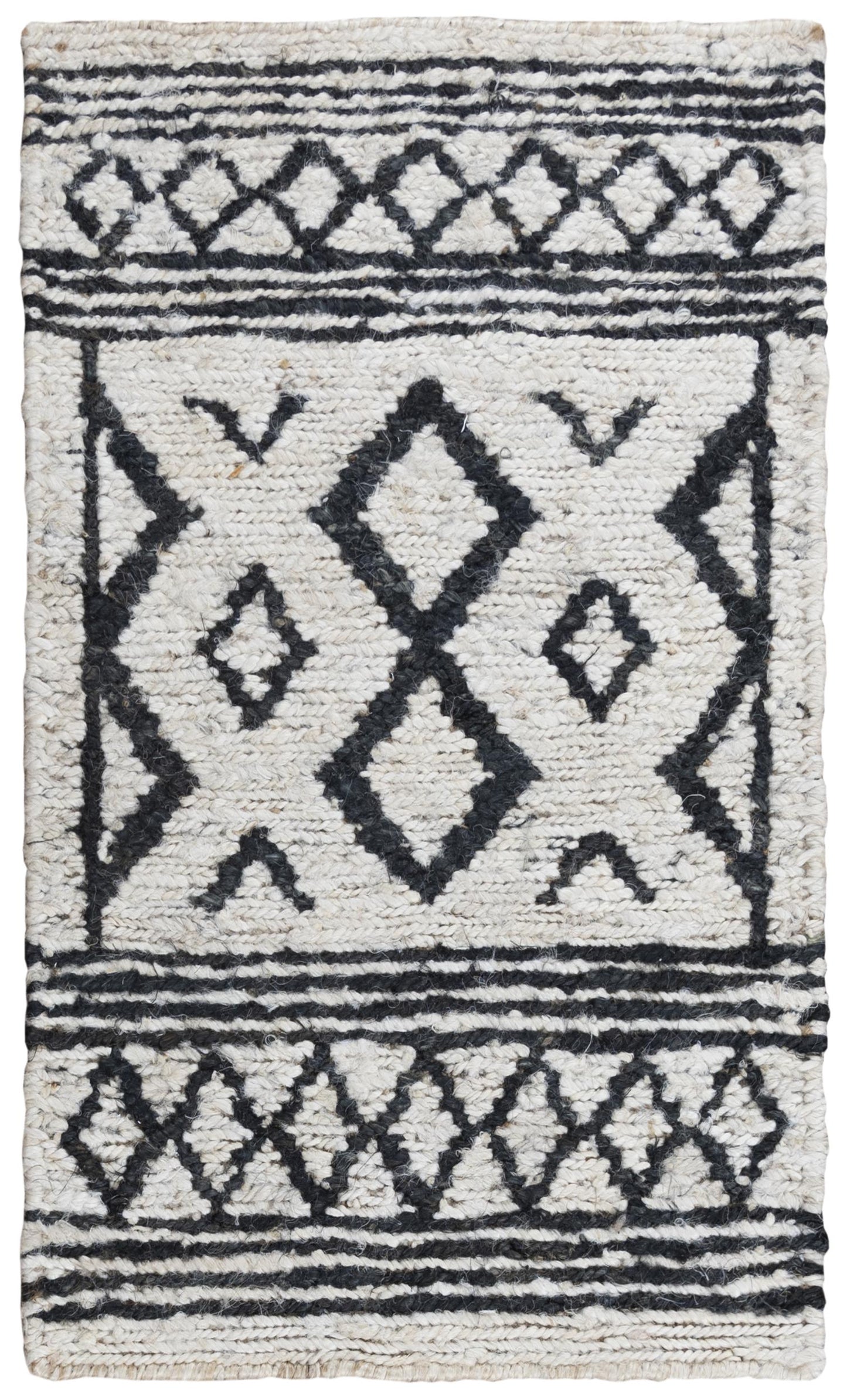 Bengal BNL938 Beige/Black Hand-Woven Rug - Rizzy