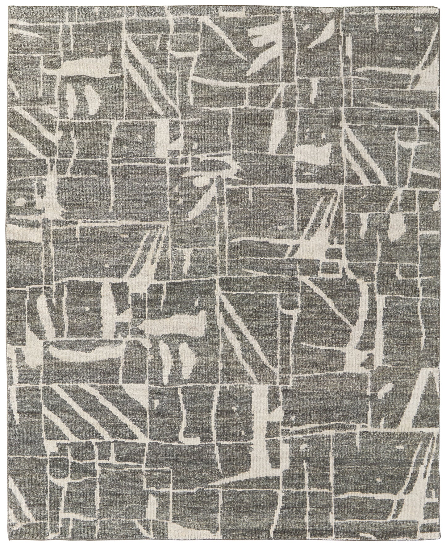 Sutton Transitional/Industrial/Casual Abstract/Geometric Taupe/Ivory - Feizy Rug