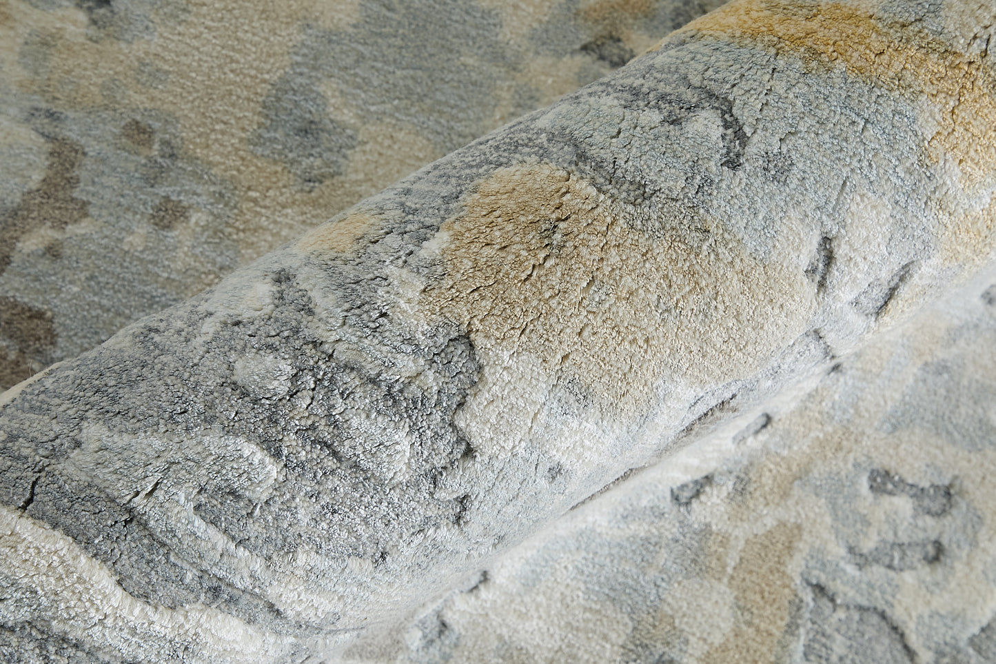 Braden Modern/Industrial/Casual Abstract/Watercolor Blue/Gray/Brown - Feizy Rug