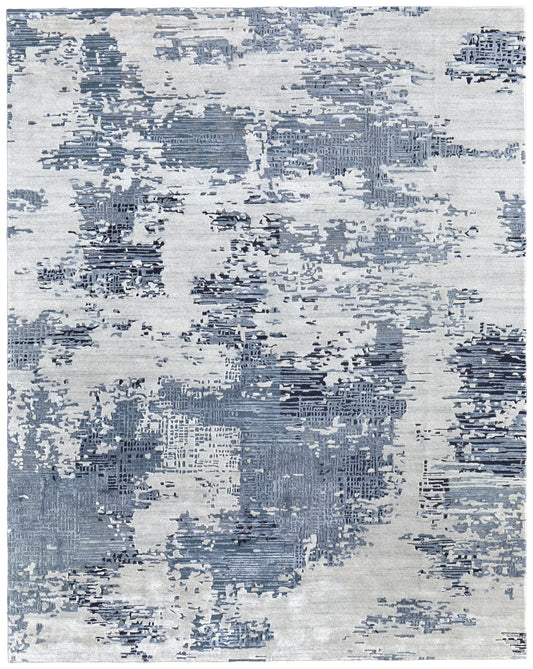 Zarah Modern/Bohemian & Eclectic Blue/Ivory Area Rug