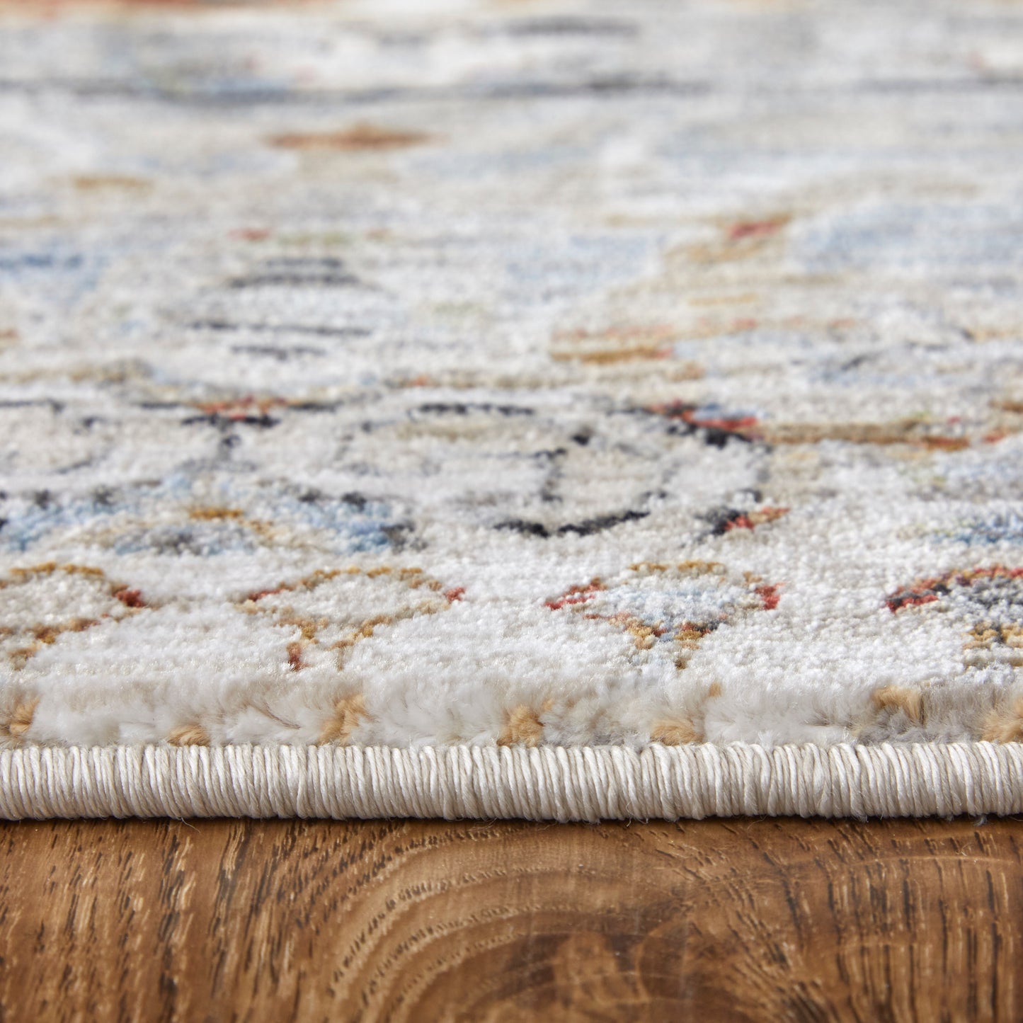 Melrose Transitional/Bohemian & Eclectic/Vintage Distressed/Bordered/Medallion Ivory/Red/Blue - Feizy Rug