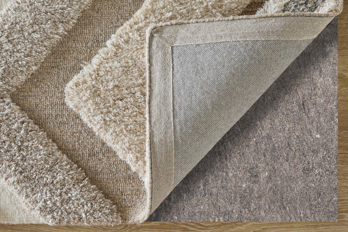 Anica Transitional/Bohemian & Eclectic/Global Geometric/Chevron/Abstract Brown/Gray/Ivory - Feizy Rug