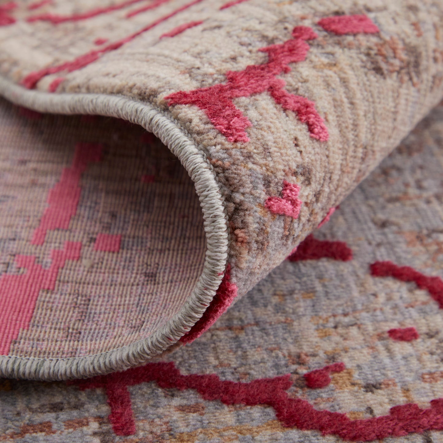 Pryor Modern/Casual/Bohemian & Eclectic Pink/Gray/Taupe Accent Rug  Feizy Rugs Small Parcel,Feizy Rugs,Pryor,Pink/Gray/Taupe,2' x 3',Accent Rug,Polyester/Viscose,Modern/Casual/Bohemian & Eclectic,Turkey