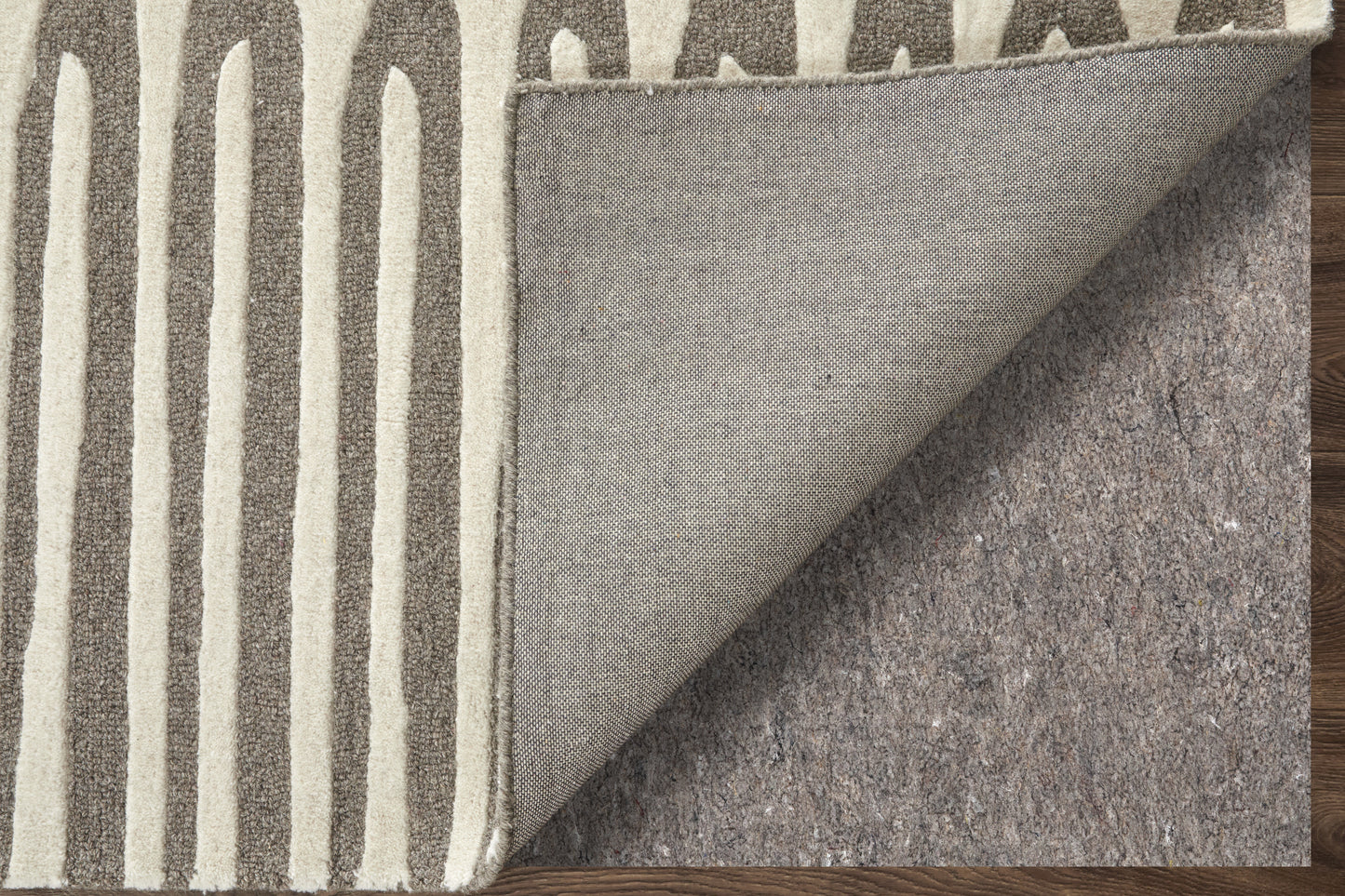 Kimball Transitional/Casual Abstract/Geometric Taupe/Ivory - Feizy Rug