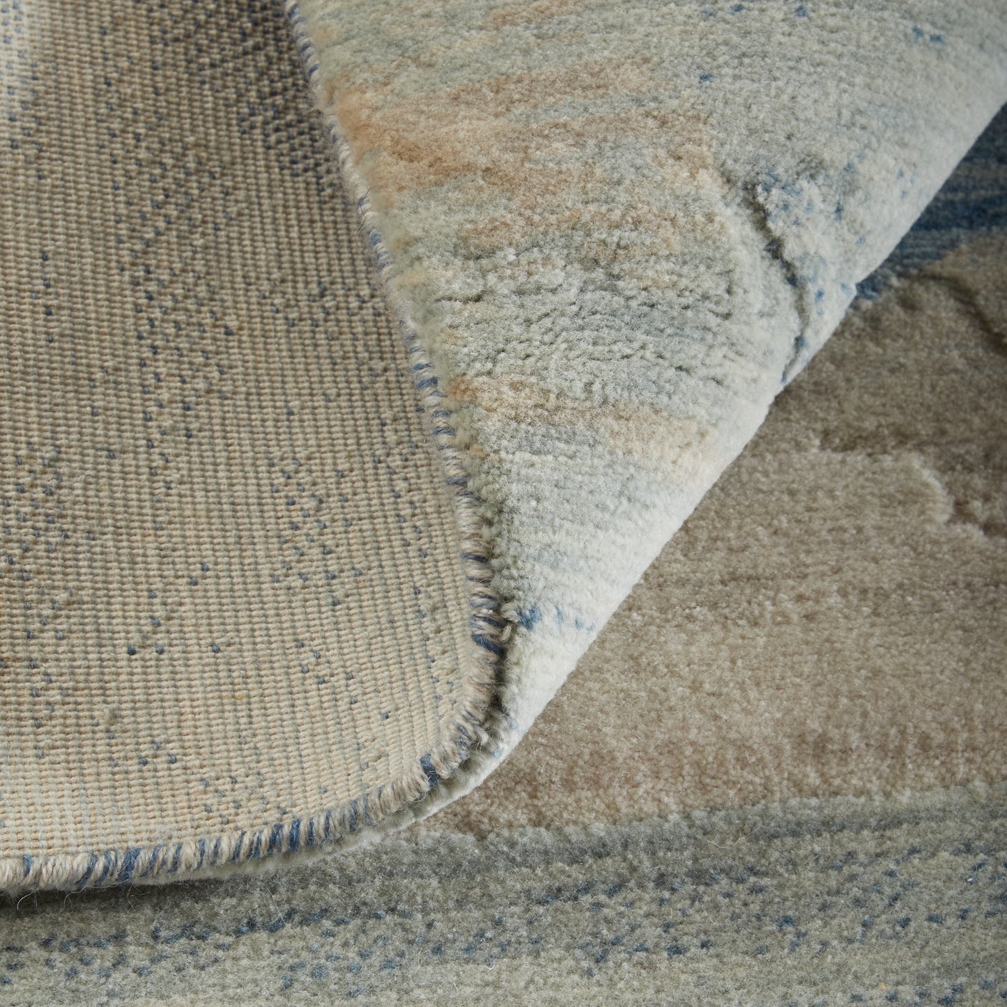 Jaxson Modern/Industrial/Bohemian & Eclectic Abstract/Geometric/Gradient & Ombre Blue/Ivory/Gray - Feizy Rug