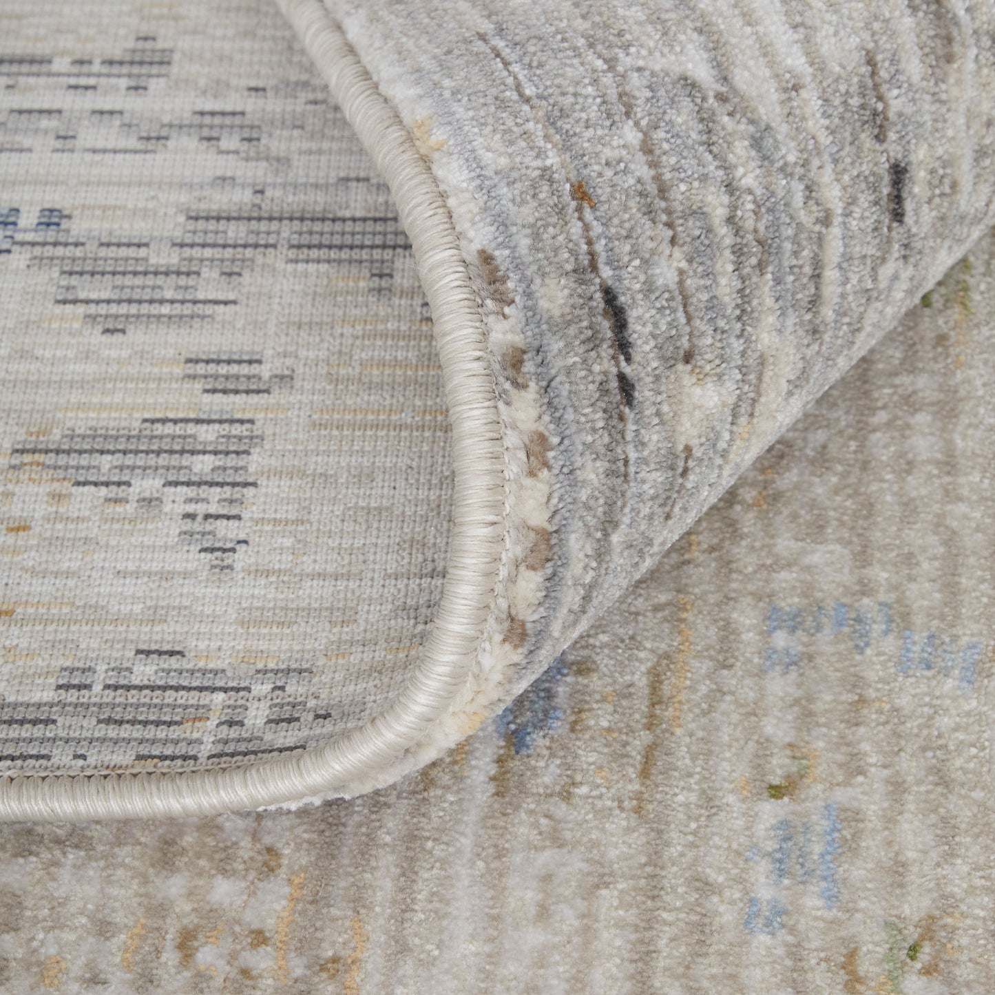 Sonora Modern/Casual/Industrial Ivory/Blue/Red Runner  Feizy Rugs Small Parcel,Feizy Rugs,Sonora,Ivory/Blue/Red,2'6" x 7'3",Runner,Polypropylene/Polyester/Viscose,Modern/Casual/Industrial,Turkey