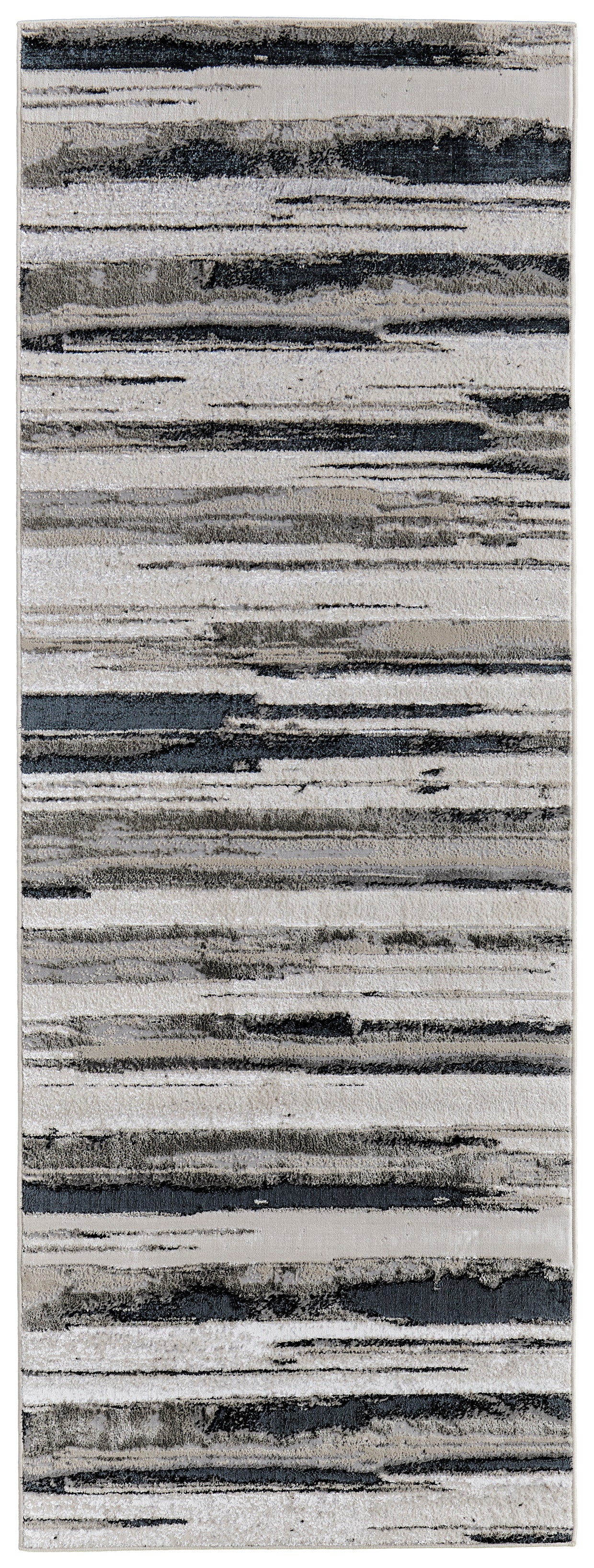 Micah Modern/Industrial Silver/Gray/Black Runner  Feizy Rugs Small Parcel,Feizy Rugs,Micah,Silver/Gray/Black,2'10" x 7'10",Runner,Polyester/Polypropylene,Modern/Industrial,Turkey