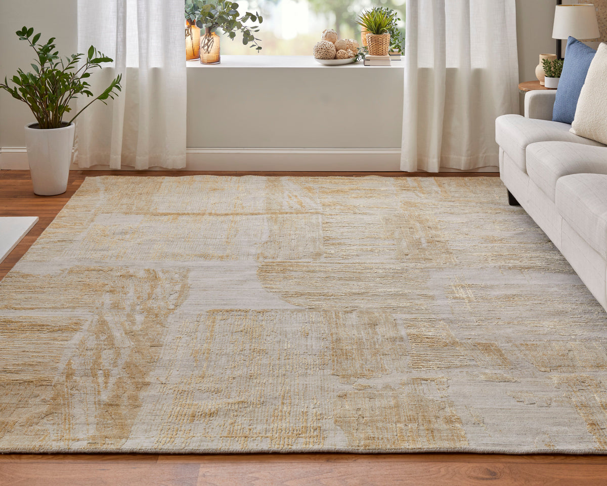 Eastfield Modern Abstract Yellow/Ivory/Gold 69FT - Feizy Rug