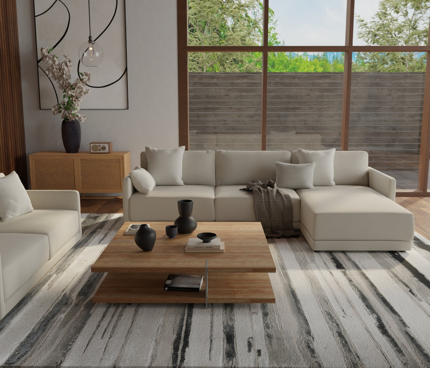 Micah Modern/Industrial Silver/Gray/Black Accent Rug