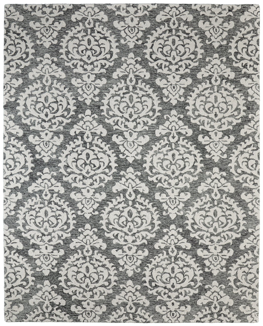 Belfort Traditional/Global Gray/Ivory/Black Area Rug