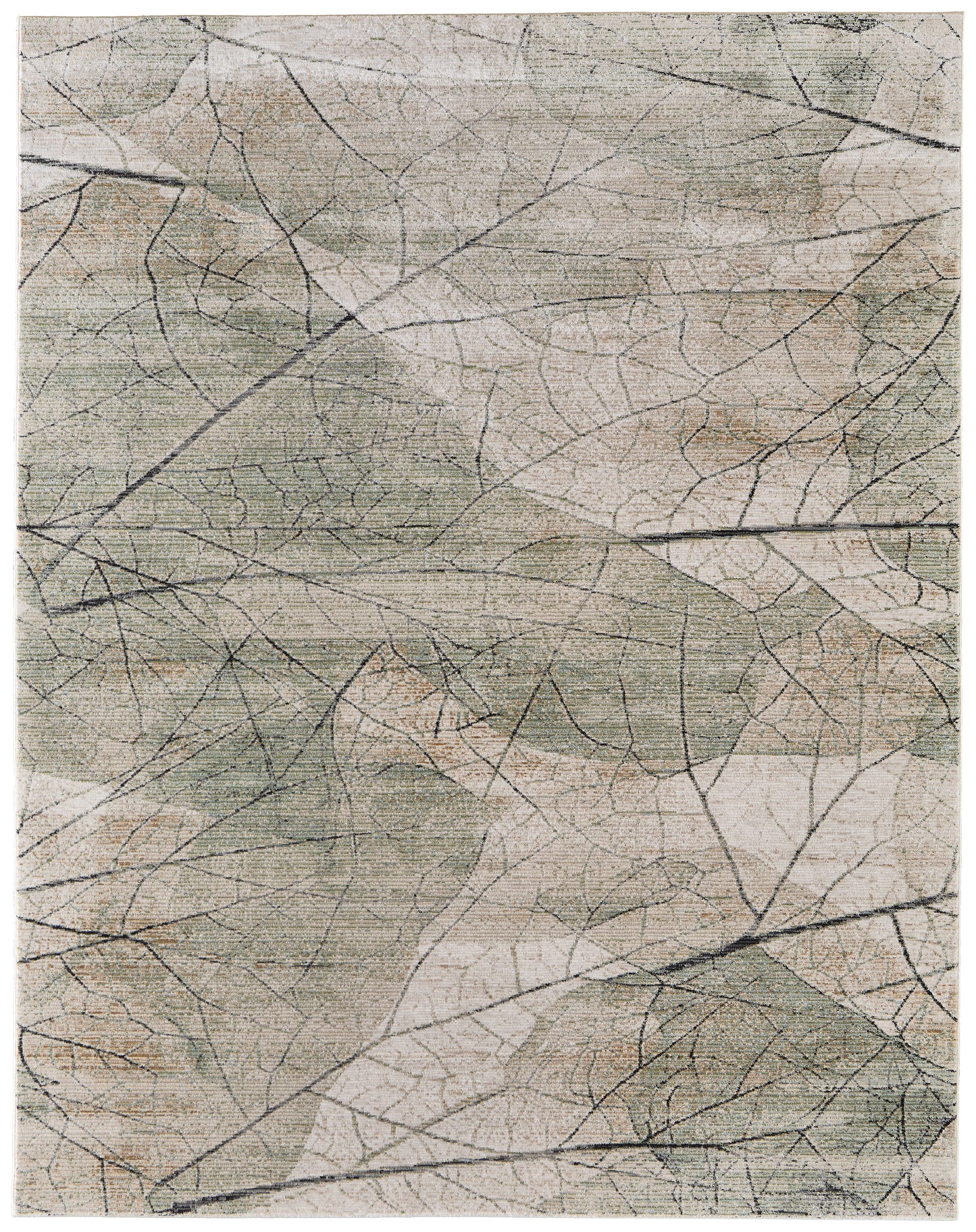 Sonora Modern/Industrial Abstract/Distressed/Floral & Botanical Green/Tan/Ivory - Feizy Rug