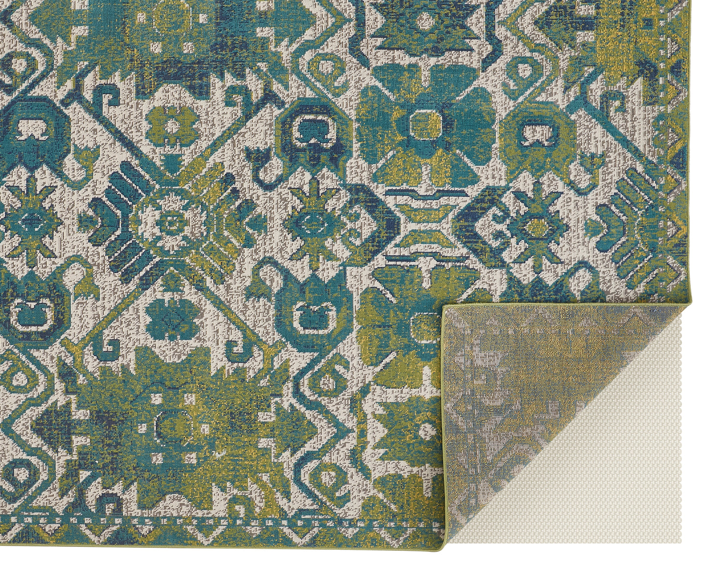 Foster Transitional/Vintage/Global Oriental/Geometric/Floral & Botanical Green/Blue - Feizy Rug