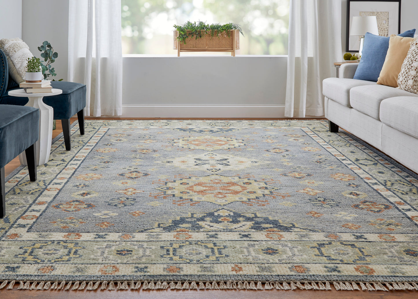 Fillmore Transitional/Bohemian & Eclectic/Craftsman Blue/Taupe/Gray Accent Rug