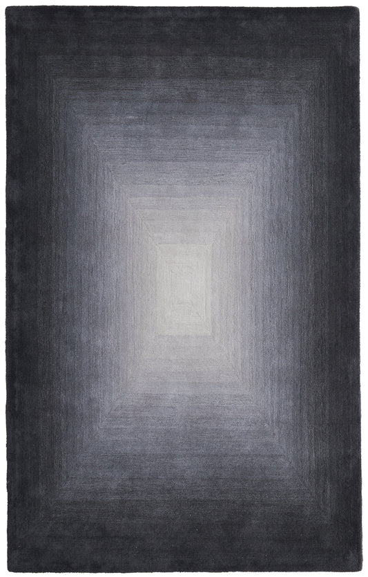 Katya Modern/Industrial/Casual Black/White/Gray Accent Rug