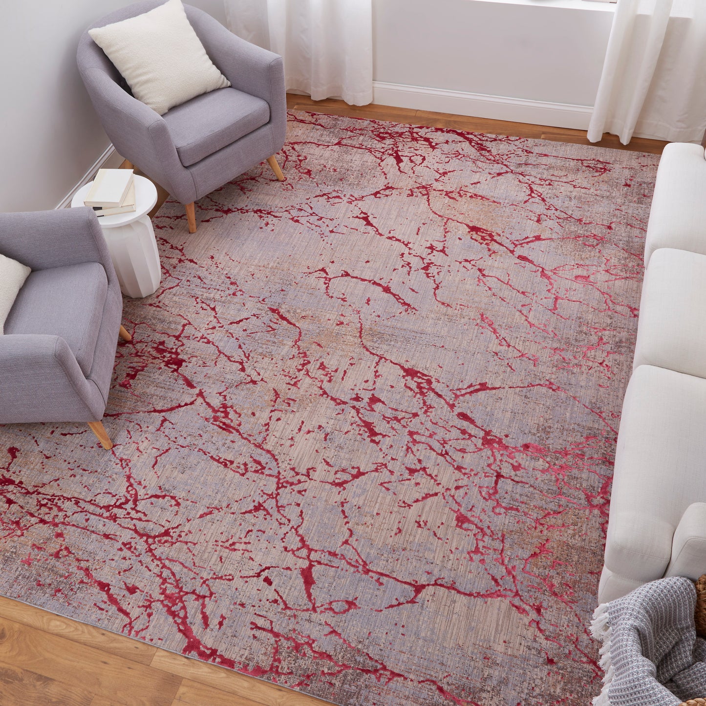 Pryor Modern/Casual/Bohemian & Eclectic Pink/Gray/Taupe Accent Rug  Feizy Rugs Small Parcel,Feizy Rugs,Pryor,Pink/Gray/Taupe,2' x 3',Accent Rug,Polyester/Viscose,Modern/Casual/Bohemian & Eclectic,Turkey