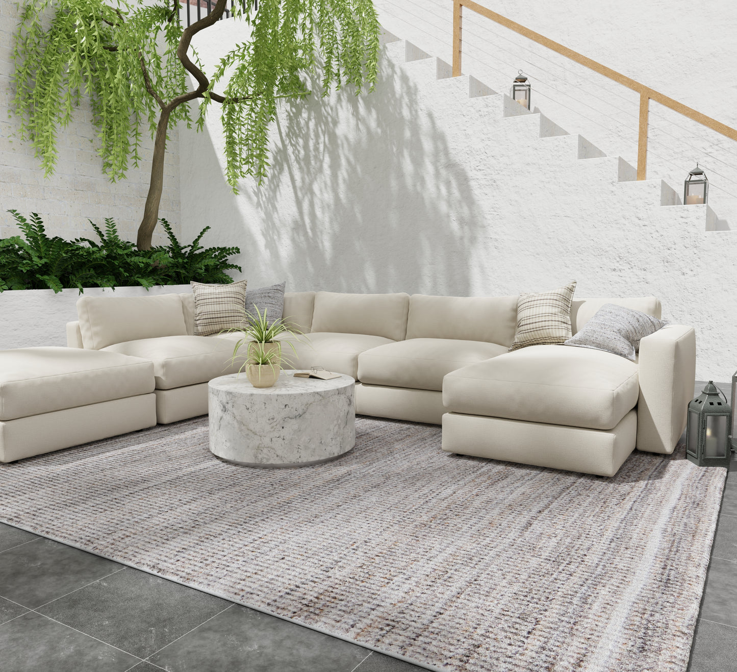 Limerick Modern/Casual Gray/Brown Area Rug