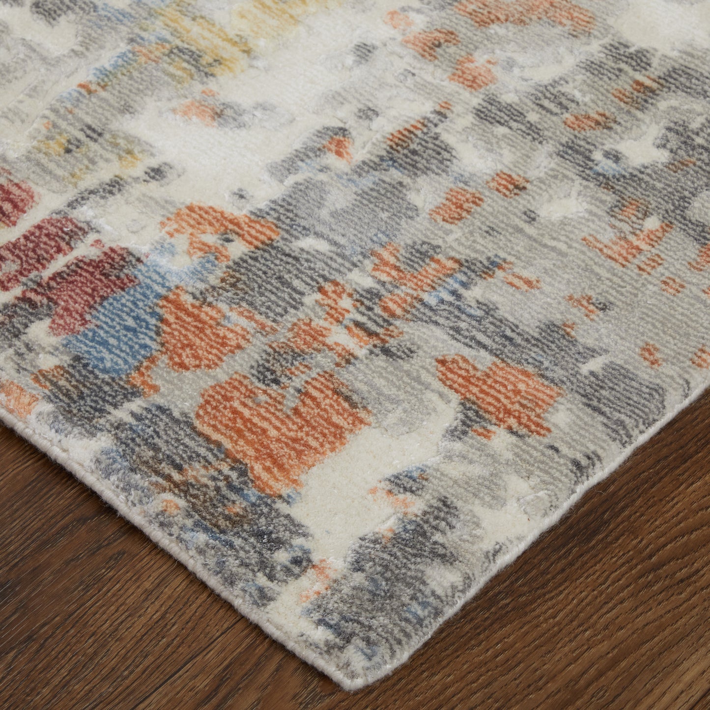 Braden Modern/Industrial/Casual Abstract/Watercolor Gray/Orange/Tan - Feizy Rug