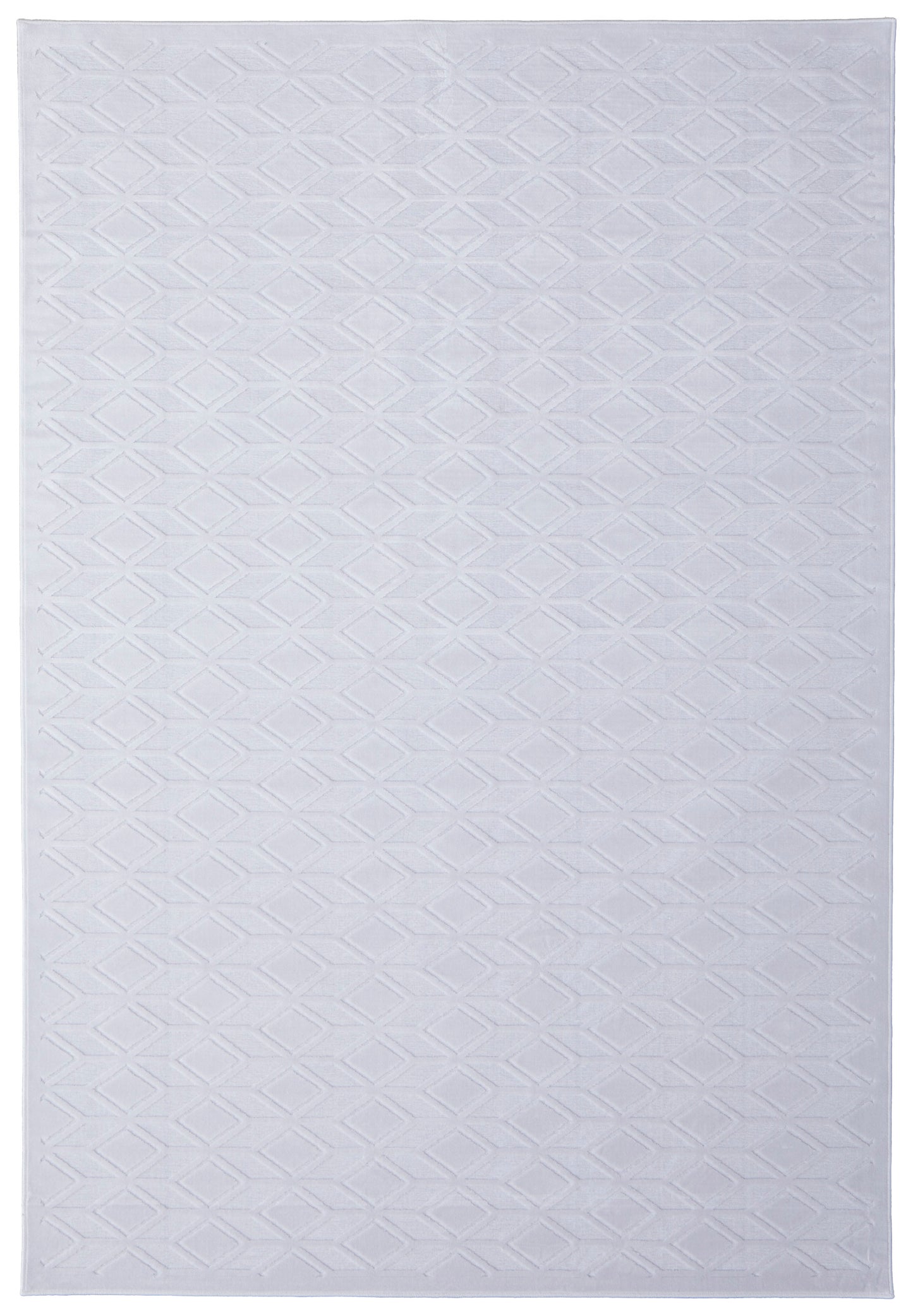 Saphir Mira Modern/Mid-Century Modern Geometric/Solid White - Feizy Rug